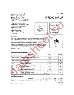 IRFD9210PBF datasheet  